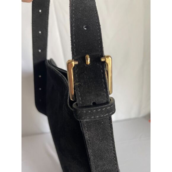 Bruno Magli Black Suede Bucket Bag – Made in Italy - Picture 7 of 9